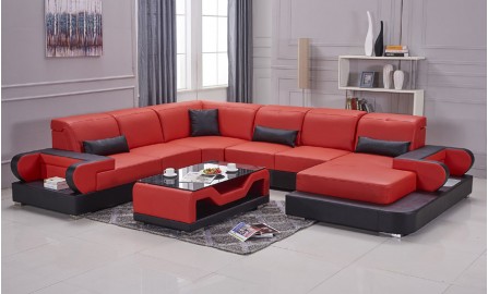 Gainsworth-U- Leather Lounge Set